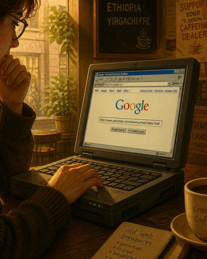 Person searching up on google an old domain name that still pops up. 